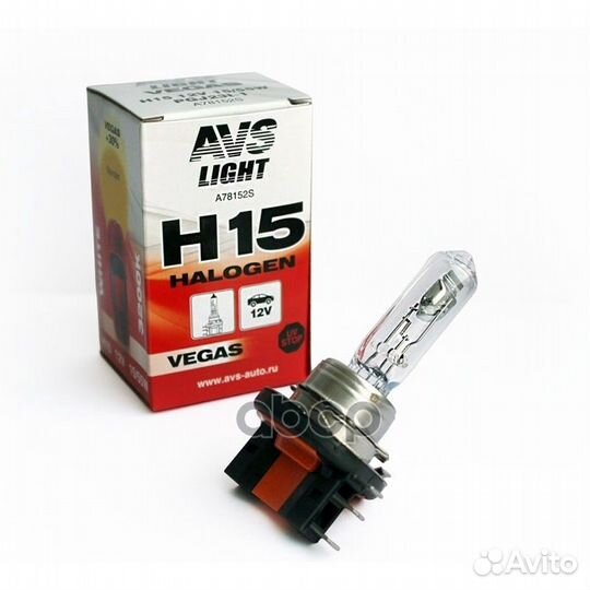 Галогенная лампа avs vegas h15.12v.15 55w.1шт. AVS