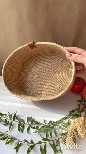 Корзина плетеная из джута, органайзер для вещей