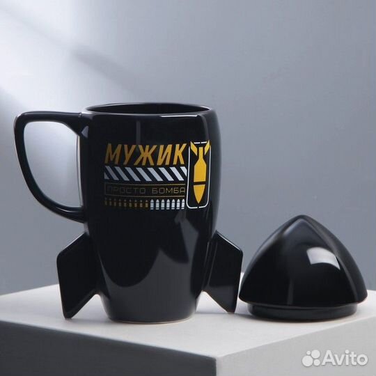 2 шт. Кружка керамическая 'Мужик', 300 мл, цвет чё