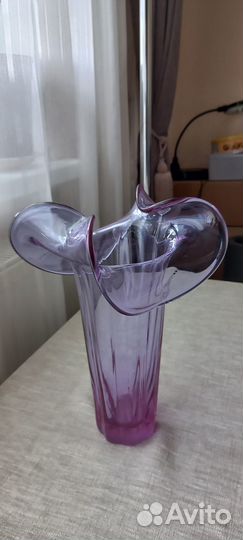 Ваза для цветов (цветное стекло) Н- 28,5см СССР