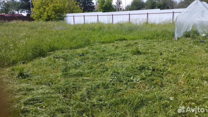 Покос травы триммером