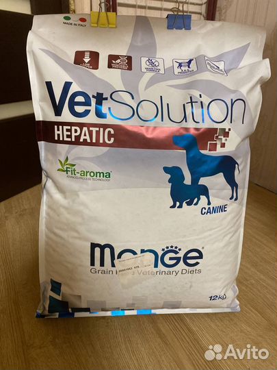 Корм для собак monge hepatic