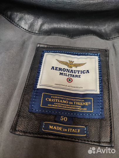 Aeronautica Militare тёплая кожаная куртка
