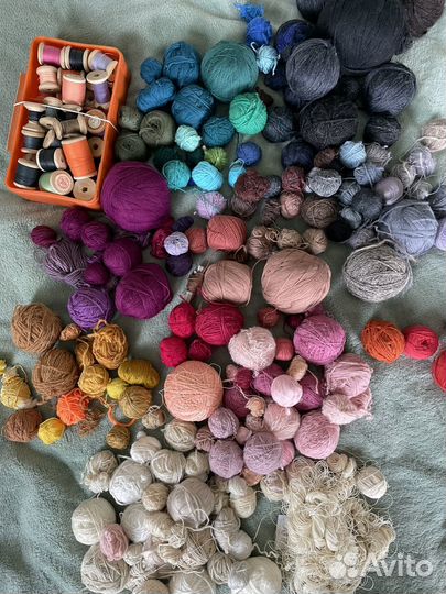 Пряжа нитки для шитья пакетом