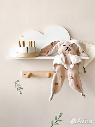 Плед из муслина и зайка комфортер