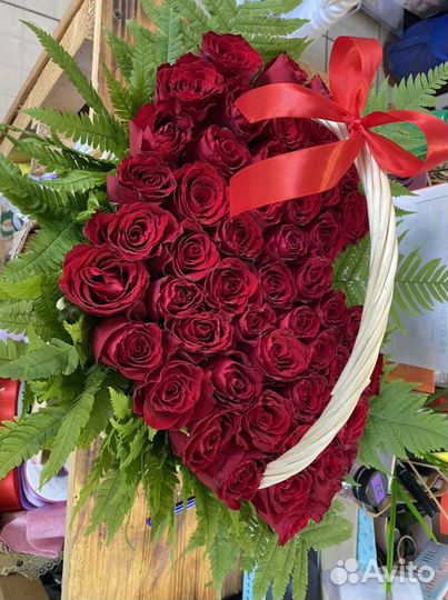 Розы микс, букет 51 шт с бесплатной доставкой