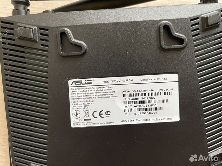 Роутер asus rt n12
