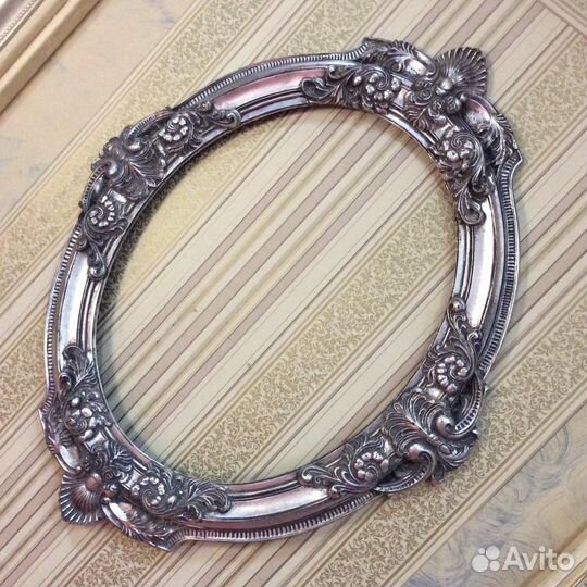Багет овальный.Серебро с патиной.Винтаж,Италия