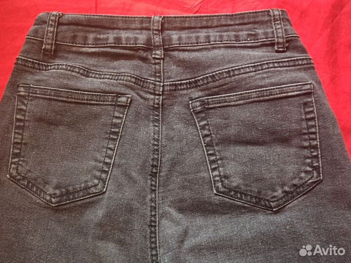 Джинсы широкие, хлопок 44- 46 р