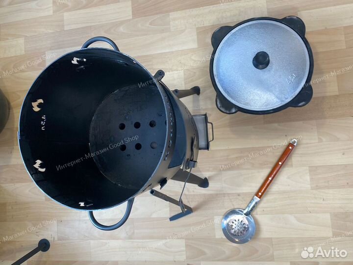 Казан чугунный с печкой