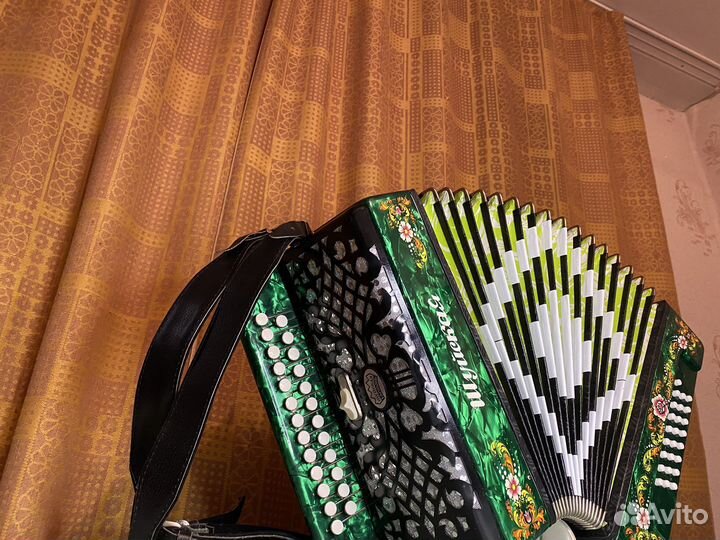 Гармонь Шуйская Заказная Зелёный перламутр Звучная