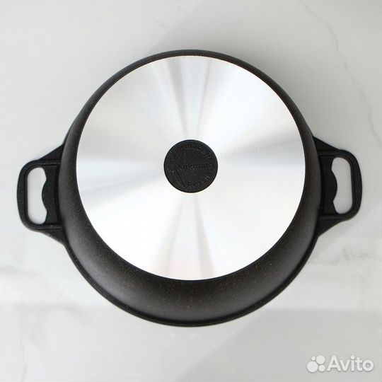 Кастрюля Granit ultra, 10 л, стеклянная крышка, ан