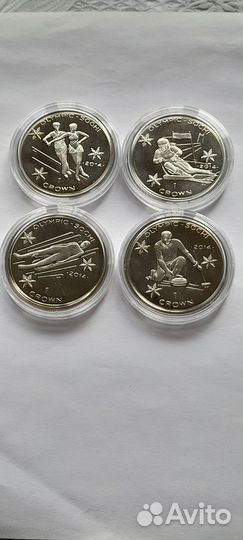 Остров Мэн 1 крона 2014, xxii зимние Олимпийские И