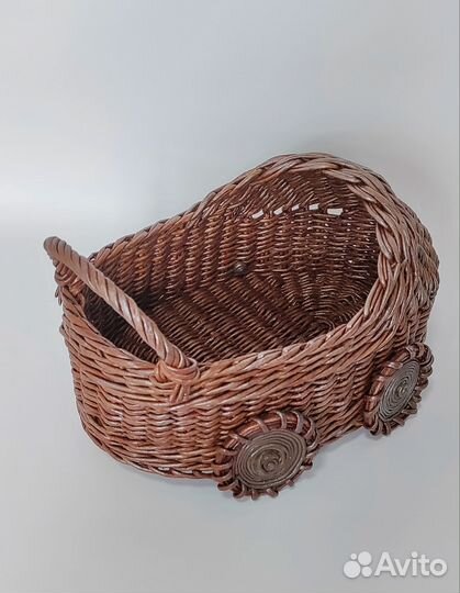 Люлька- коляска плетёная для кукол