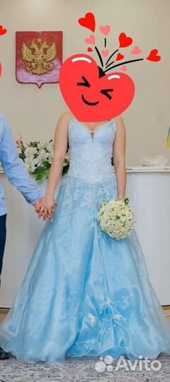 Свадебное платье 44-46 бу
