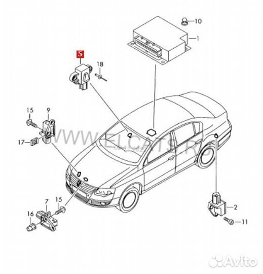 Датчик AIR BAG VW Passat B6 Tiguan Superb CC