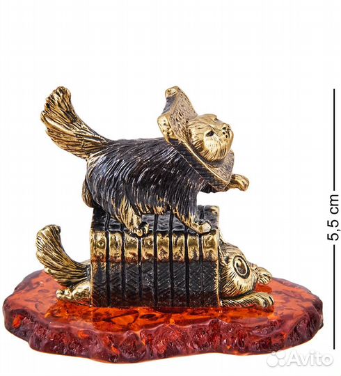 Фигурка Коты Сэндвич (латунь, янтарь) A2182055