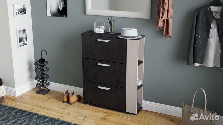 Тумба для обуви тип 1 «Эрика» Венге Цаво/Дуб Молоч