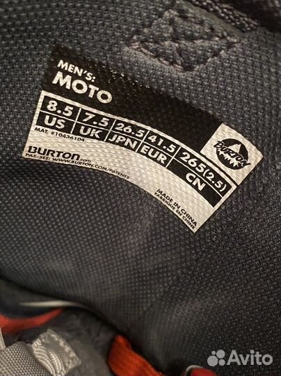 Сноубордические ботинки burton moto 41,5