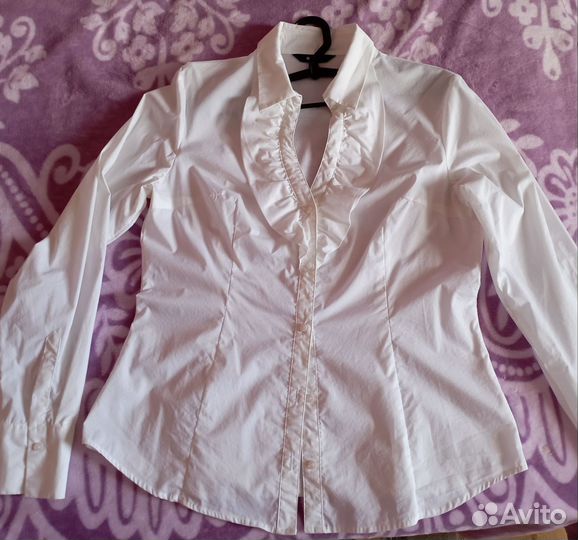 Рубашка белая женская блузка 48 50