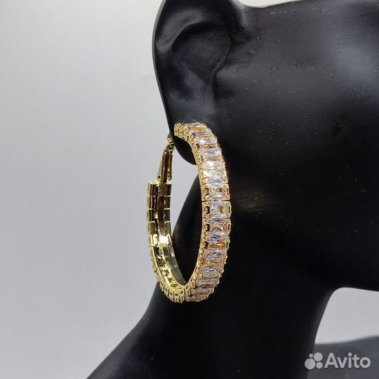 Роскошные серьги Конго с кристаллами Сваровски