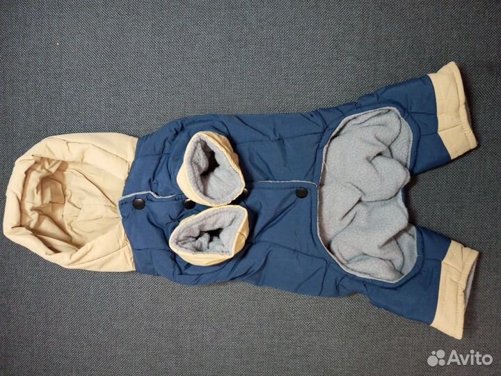 Комбинезон зимний для собаки спинка 35 см новый