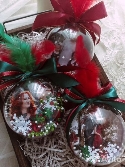 Новогодний шар с фото именные шары