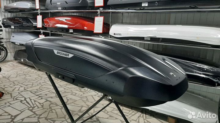 Автобокс broomer venture (L) 430 Л, чёрный текстур
