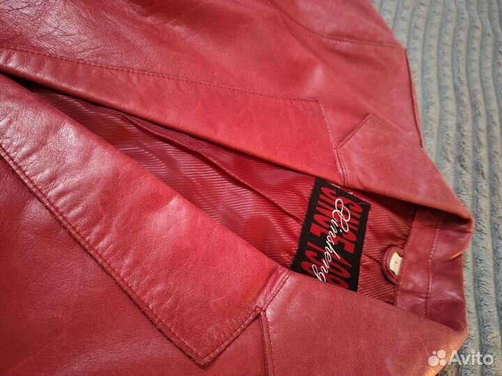 Кожаный красный пиджак натуральная кожа