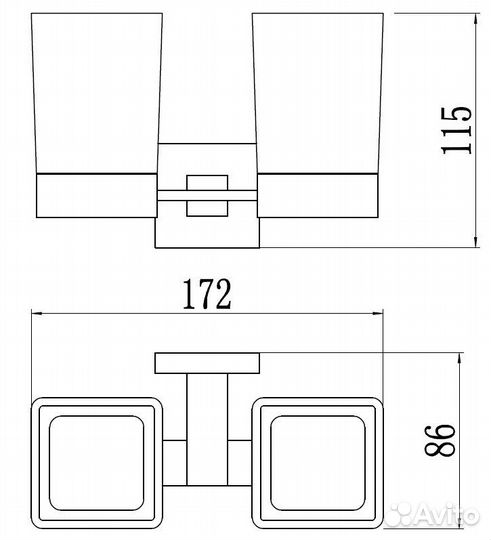 Держатель двух стаканов Savol 65с (S-06568C)