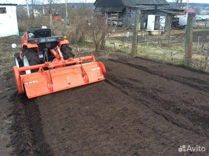 Вспашка японским минитрактором,выезд по области