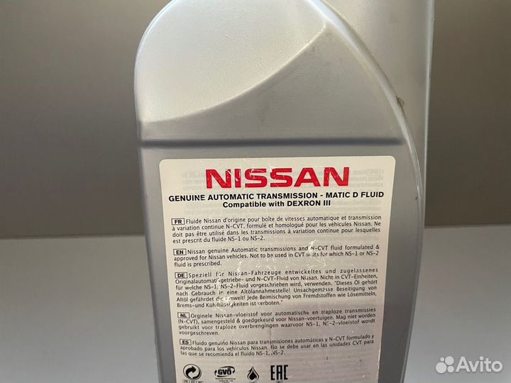 Масло трансмиссионное ATF nissan matic D