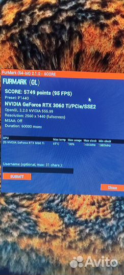 Видеокарта Asus RTX 3060ti