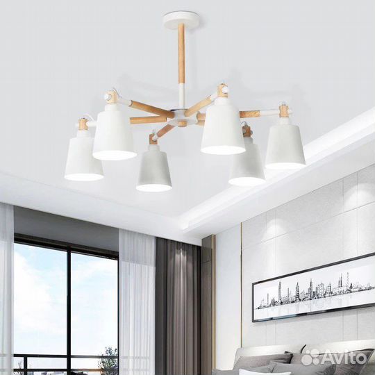 Люстра в скандинавском стиле, 3, 6, 8 плафонов