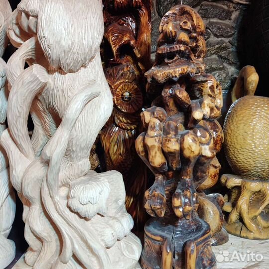 Резьба по дереву, фигуры животных для интерьера