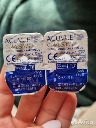 Линзы acuvue oasys 2 недельные -4.00