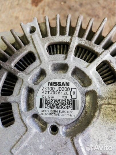 Генератор Nissan Qashqai KJ10 MR-20 DE 2008