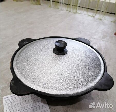 Казан чугунный с крышкой 6 литров