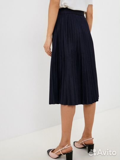 Юбка плиссе темно-синяя 52 размер