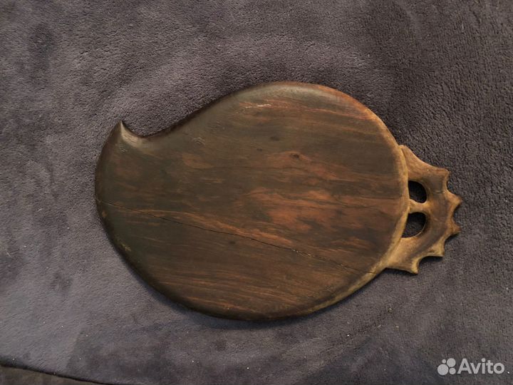Поднос деревянный с резьбой старинный