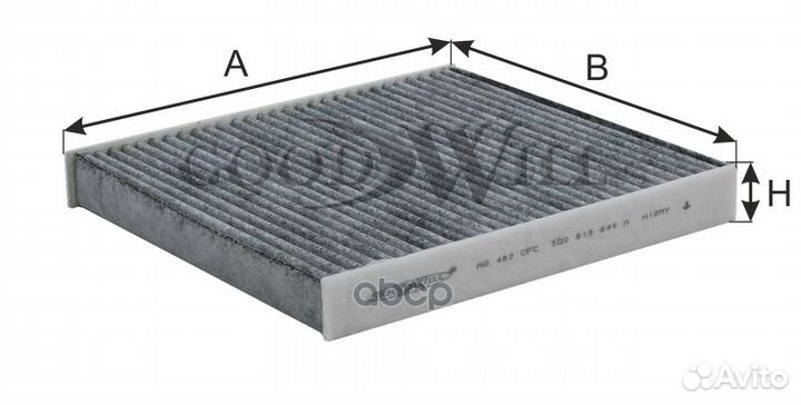 Фильтр салона угольный AG482CFC AG482CFC Goodwill