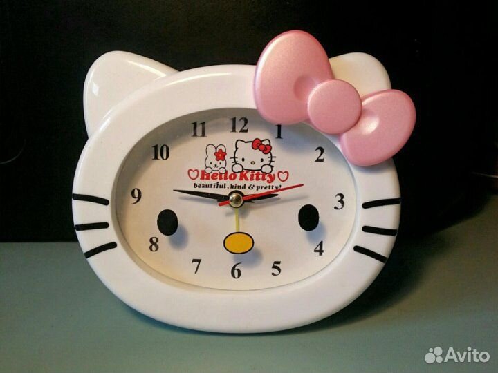 Часы настольные будильник Hello Kitty