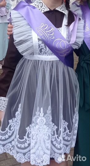 Белый школьный фартук на девочку рост 150-160