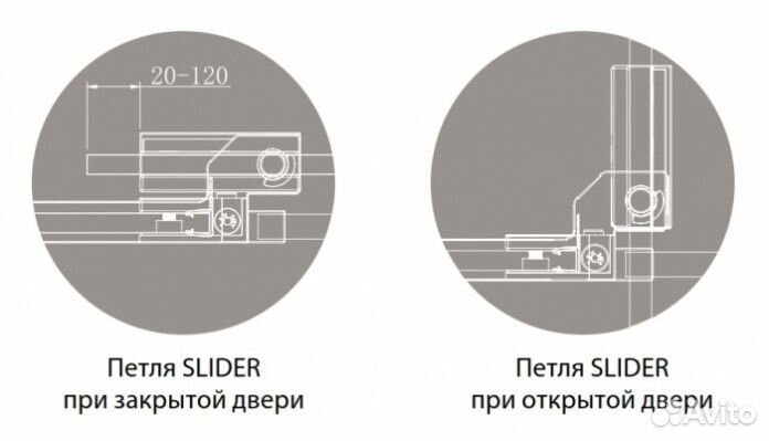 Душевая дверь Cezares slider-B-1-100/110-BR-boro