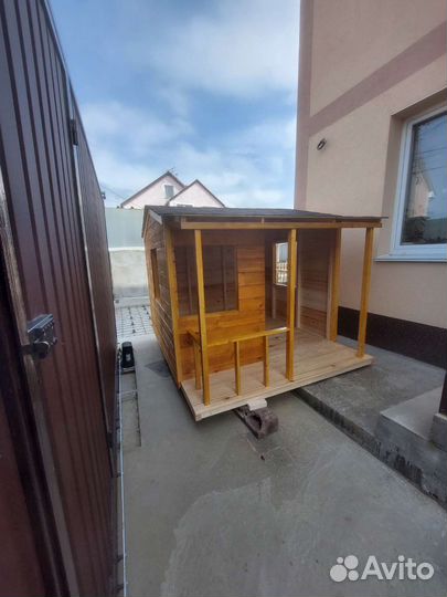 Детский домик из дерева(сосна). Качели, песочницы