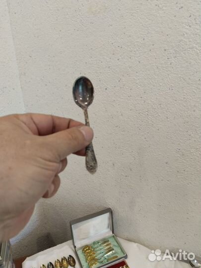 Ложки кофейные мельхиор СССР зиш Роза Пламя