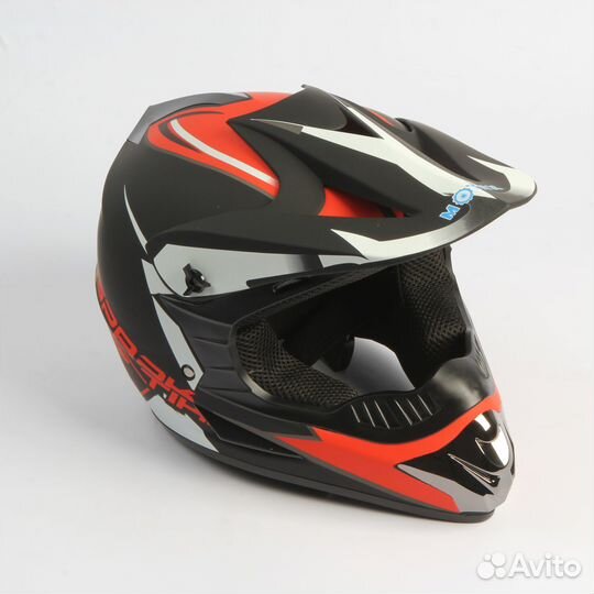 Шлем кроссовый MX (Черный/Зеленый, L)