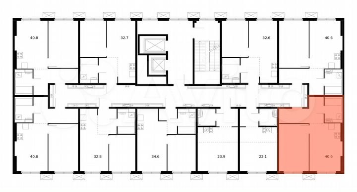 1-к. квартира, 40,6 м², 11/17 эт.