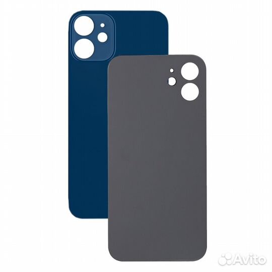 Задняя крышка для iPhone 12 синий (c увеличенным в