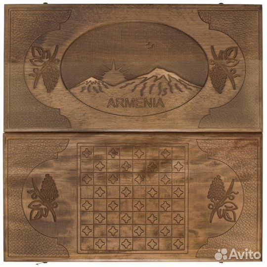 Нарды и шашки резные Рассвет в Армении 62 х 64 см бук Армения 62644